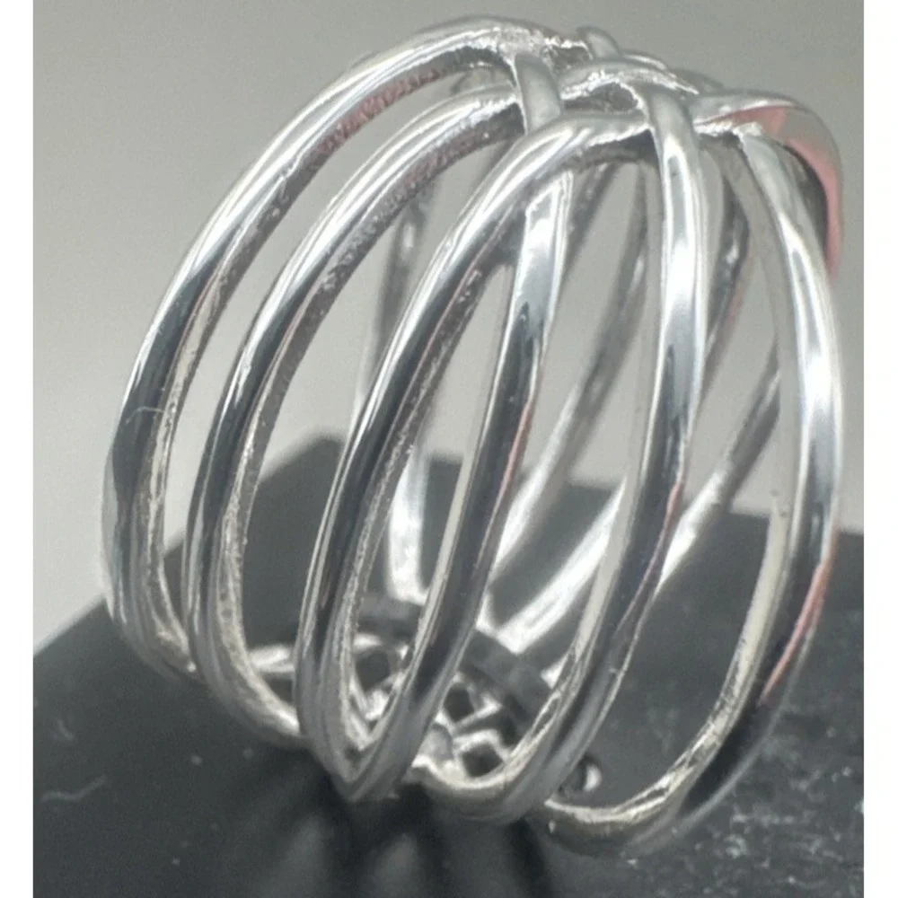 NWT Silver Tone Layer Tower Ring I.N.C. Size 11